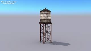 Water Tower low-poly 3D model by Rescue3D Assets