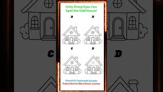 Only Sharp Eyes Can Spot the Odd House! 🏠🔍” #brainteaser #puzzle #oddoneout #puzzlelover