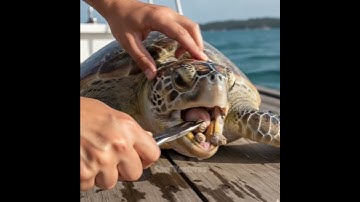 EXTREME Barnacles Removal From Sea Turtle’s Mouth 😱 #shorts #rescue #turtle #marinelife