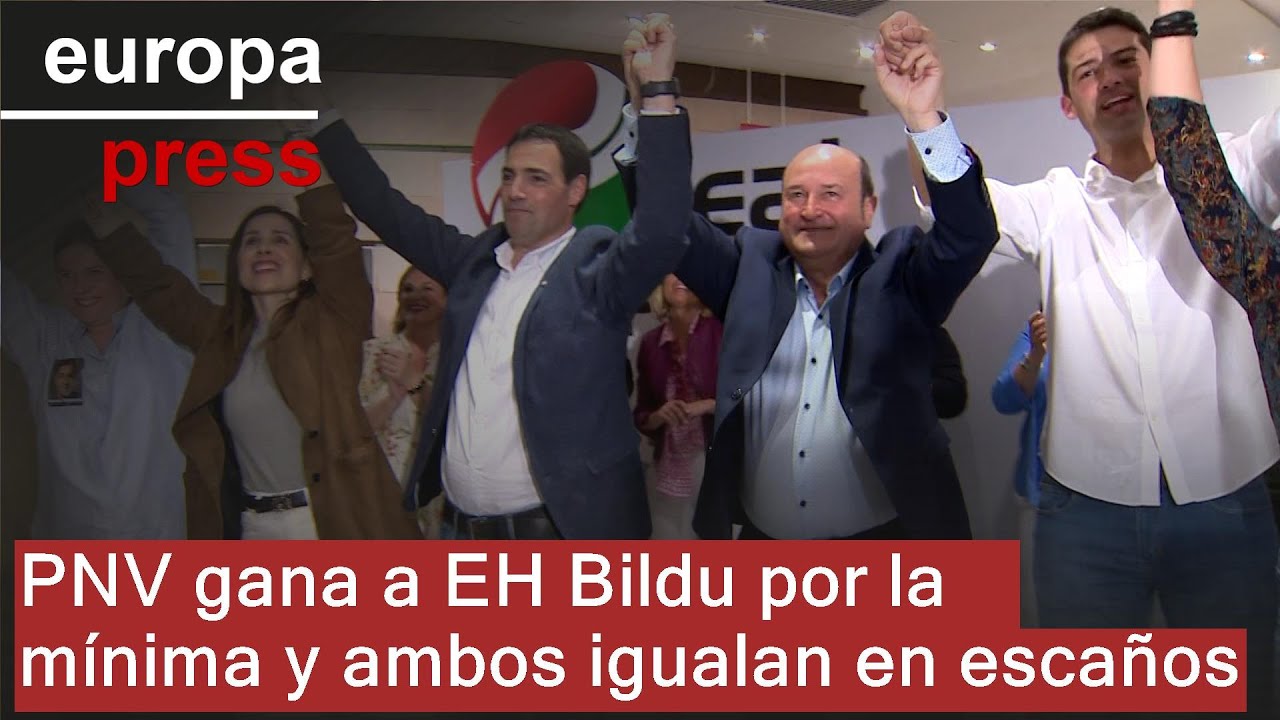 El PNV vence por la mínima a EH Bildu, con la que empata en escaños, y ...