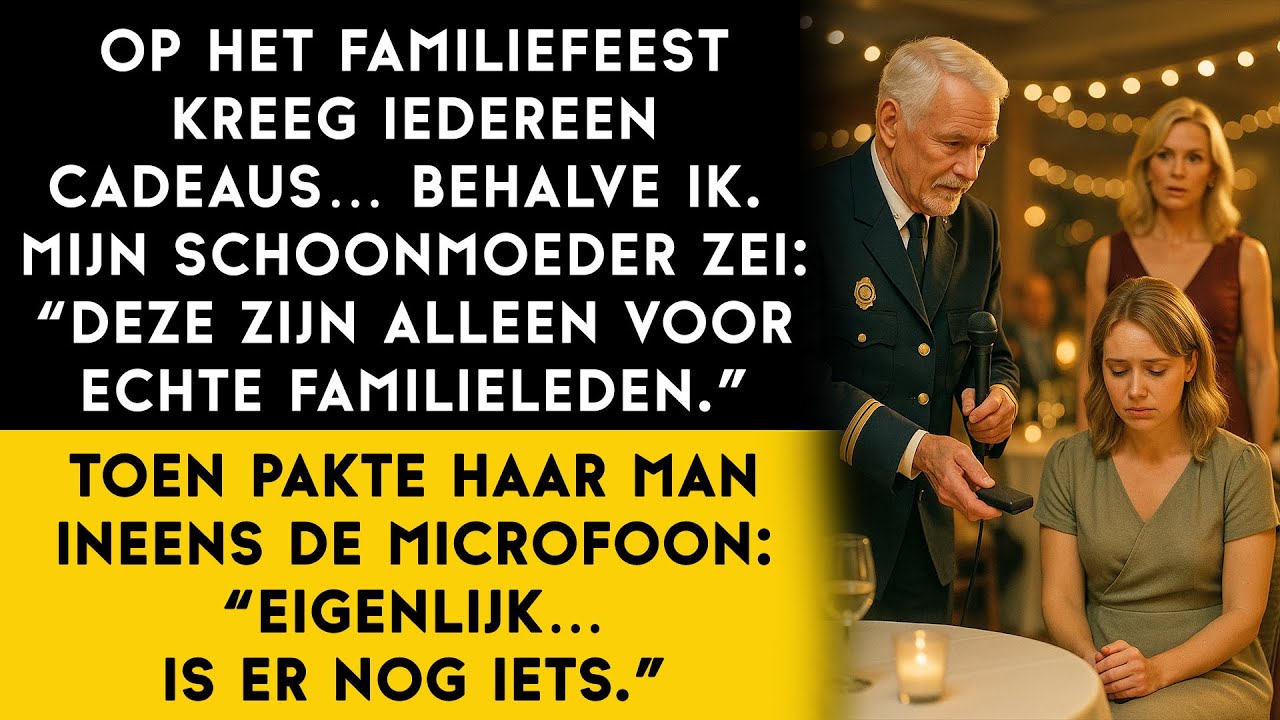 Het feest verliep volgens plan… tot de microfoon in de handen van mijn schoonvader belandde