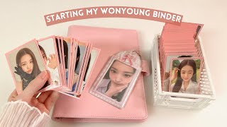 [ASMR] starting my ive wonyoung collection 🎀 setting up a binder, storing photocards + flip through