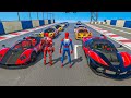 Spider man and avengers vs power rangers carreras desafío |hombre araña con super coches de carreras