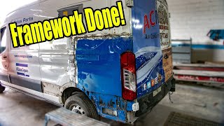 Rebuilding a Wrecked Transit T250 Part 4. Welding on the Quarter Panel