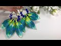 Liquid  Polymer Clay Tutorial .Earrings with Bright Pouring Painting. Arcilla Polimerica.