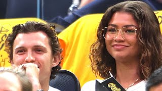Zendaya and Tom Holland's DATE NIGHT at NBA Playoffs!