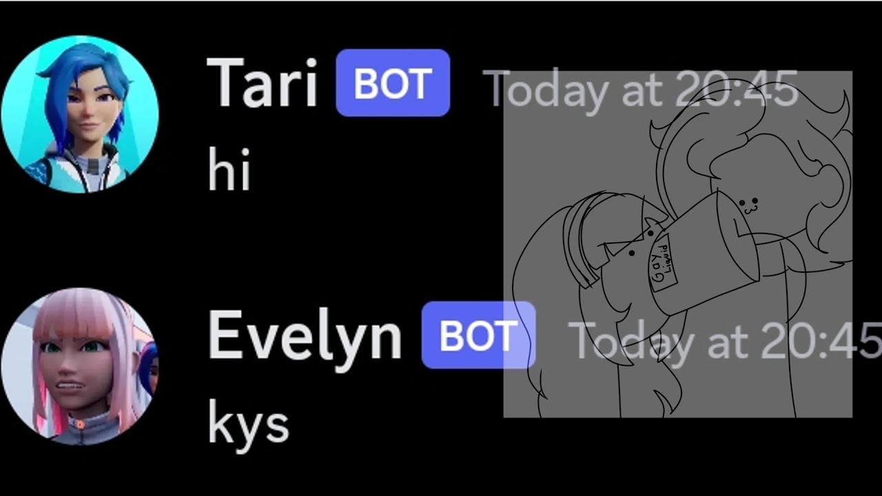 Evelyn got infected with the gay ‼️‼️‼️ [discord rp bot shitpost]