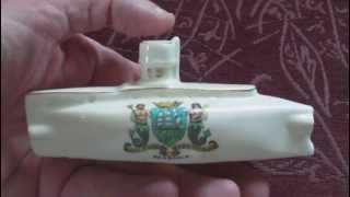 ARCADIAN CRESTED CHINA WORLD WAR ONE SUBMARINE,SEASCALE CUMBERLAND, CREST