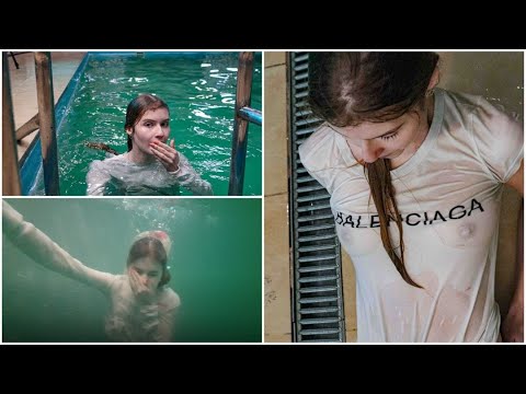 WetLive girls trailer 54: Nastya Dives in a Large Pool without a Bra! ASMR Sound