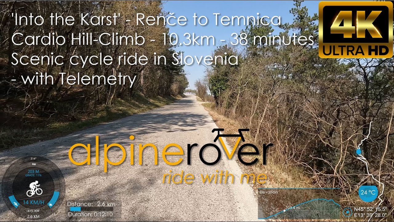 'Into the Karst' - Renče to Temnica - Cardio Hill-climb.  Indoor Cycling Workout with Telemetry.