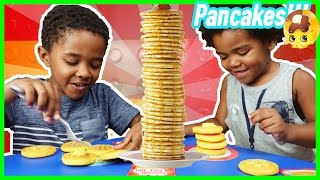 Family Fun Game Pancake Pile Up Balloon Pop Egg Surprise Toys Kids Video | KidsToyTube screenshot 5