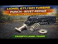 REPLACING FRONT TRUCK T STUD & SPRING ON LIONEL 671/681 TURBINE
