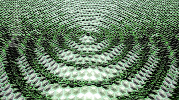 Animation of flow green metallic liquid with animated reflections. Loopable animation.