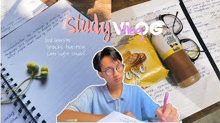 STUDY VLOG : realistic day before exam 🩹PRODUCTIVE ⋆.˚ ᡣ𐭩 finals / end sems 🗒️📚