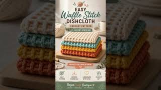 Easy Crochet Waffle Stitch Dishcloth 🧶 Beginner Friendly #crochet #crochetlovers #etsy #etsyseller