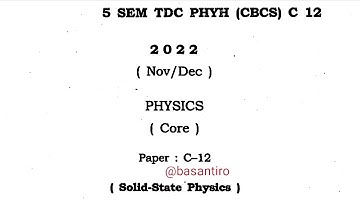 BSc 5th semester physics honours core paper c 12 solid state physics Dibrugarh University 2022