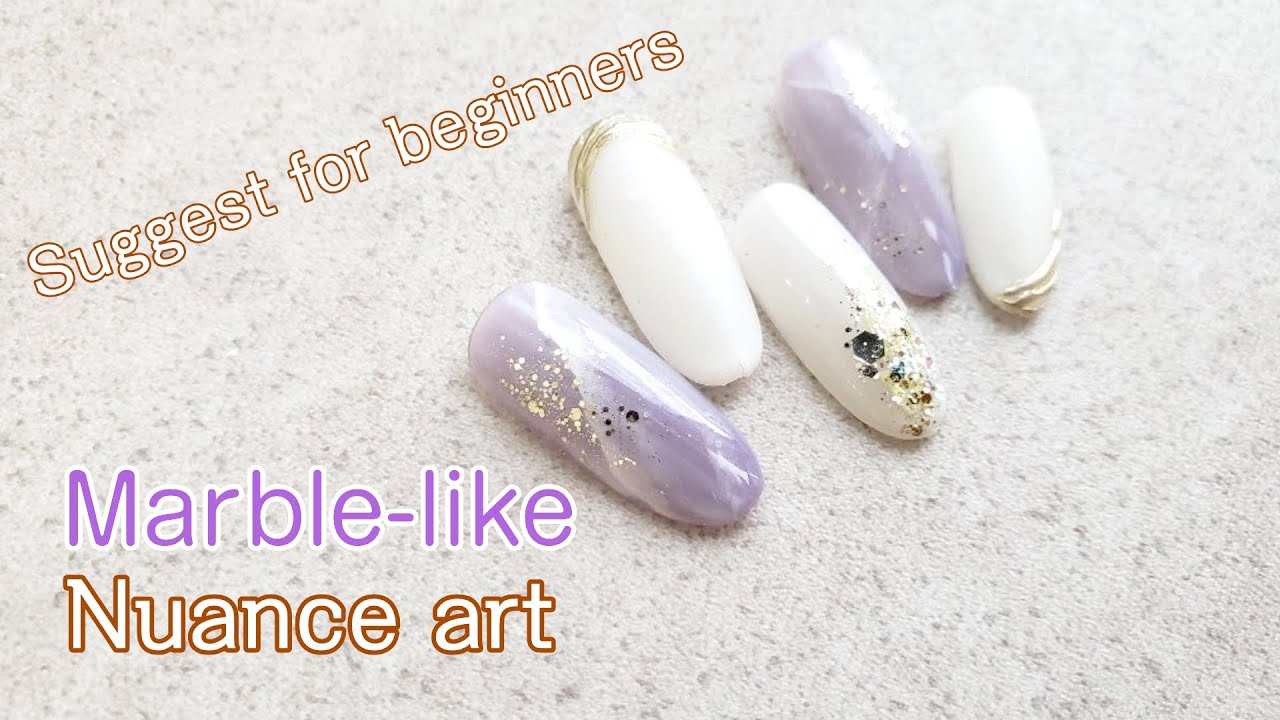 Marble-like Nuance Nail art | Japanese Manicure