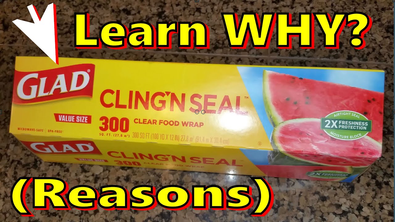 Glad Cling N Seal Plastic Food Wrap, 300 Square Foot Roll - 4 Pack (Package  May Vary)