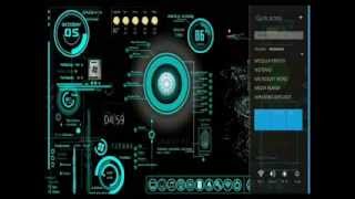 Ironman/Jarvis skin + Omnimo/Windows 8 skin in Rainmeter
