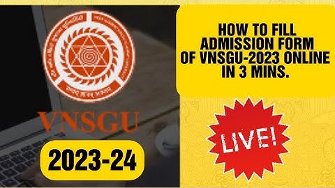 VNSGU 2023 -HOW TO FILL THE ADMISSION FORM OF VNSGU ONLINE IN 3 mins| @AS777Videos@VNSGUOfficial