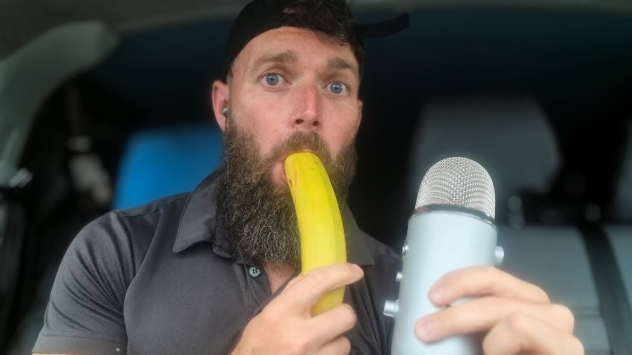 ASMR Eating Yogurt With A HUGE Banana, Cucumber, Aubergine & Carrot 🍌🥒🍆🥕