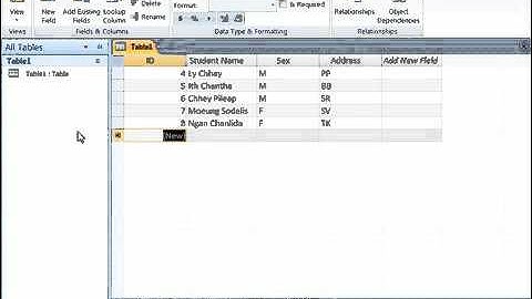 how to Create Table by Datasheet View  in Microsoft Access  speak khmer