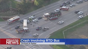 Crash involving RTD bus, several cars on South Parker Road injures several people