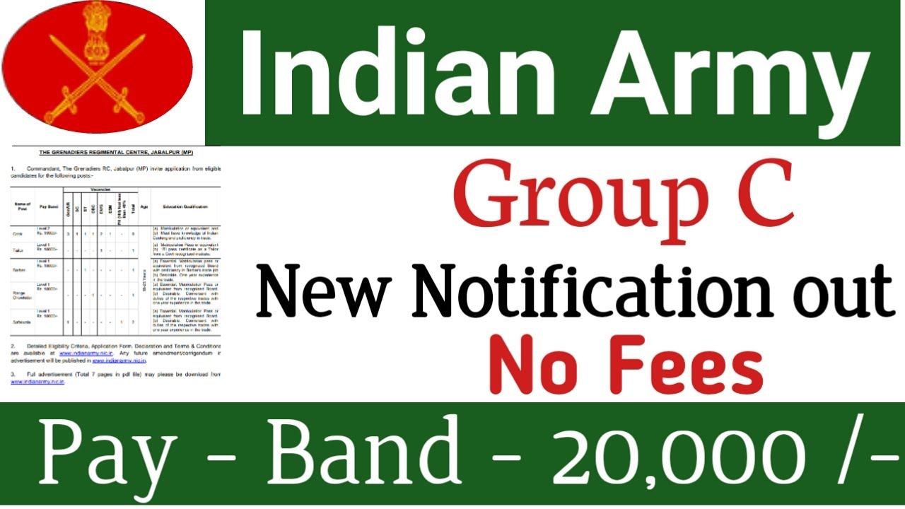 Indian army civilian group c new notification out | central govt job vacancy 2022 |