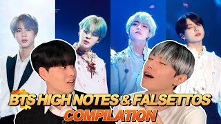 |SUB| BTS HIGH NOTES & FALSETTOS COMPILATION Reaction!