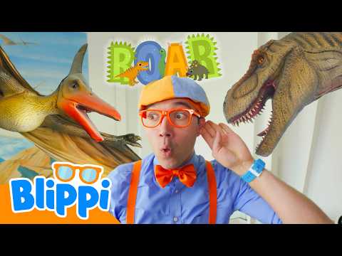 Blippi Learns ALL About Dinos! 🦖 Blippi Music Video 🎵 | Community Corner 🌸| Kids Sing and Play