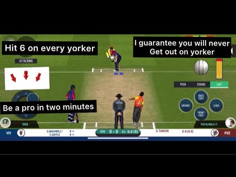How to hit 6 on yorker or how to play a yorker Real cricket 20 ,Batting ...