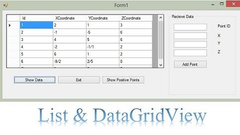 List And Datagridview in C#