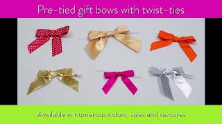 Metallic Dusty Gold Pre-tied Bow 3 1/2 25 pack MBOWG