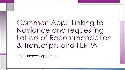 Linking the Common App with your LHS Naviance Account
