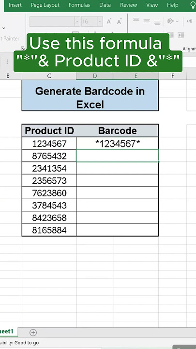 Barcode Generation In excel  #exceltips #exceltutorial #exceltricks #jobinterview