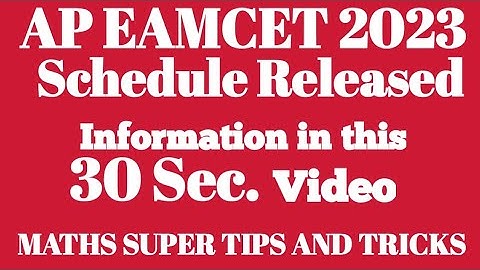AP Eamcet-2023 Schedule Released. Information in this 30 Sec. Video MATHS SUPER TIPS AND TRICKS