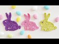 Crochet bunny rabbit applique motif