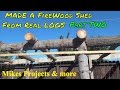 Build Rustic LOG Firewood SHED p2