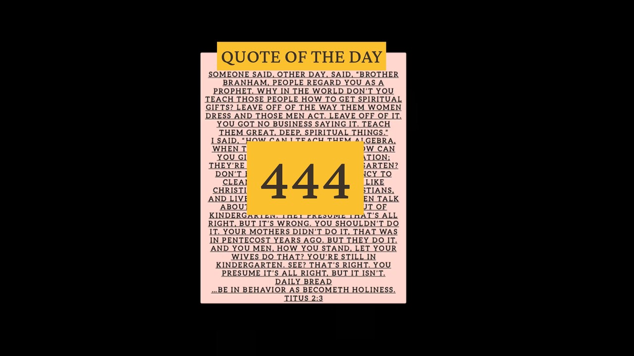 QUOTE OF THE DAY #williammarrionbranham #message #shorts