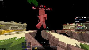 Cubecraft Bedwars Teams of 2 but im drag clicking...