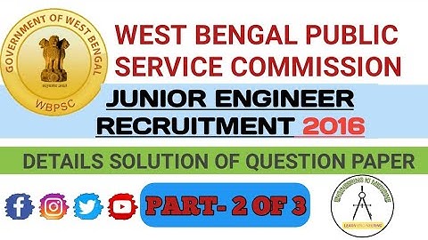 WBPSC JUNIOR ENGINEER 2016 II CIVIL ENGINEERING II DETAILED SOLUTION II PART- 2 0F 3