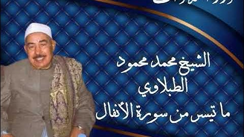الشيخ محمد محمود الطبلاوي ما تيسر من سورة الأنفال ١٩٧٦م