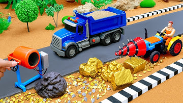 DIY mini tractor heavy trolley stuck and Rock Drill Science Project