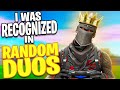 Getting Recognized In A RANDOM Duos Match By An INSANE Player!