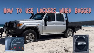 How to use Landcruiser 79 lockers on the sand when bogged to your advantage