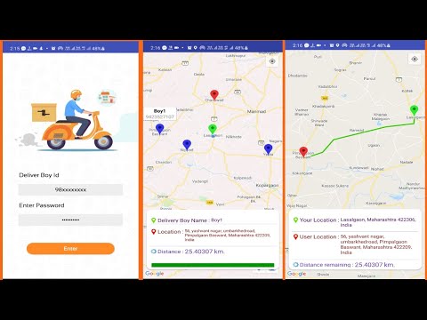 Delivery Boy App with Live tracking on Google Map for eCommerce Shopping App Kodular Thunkable