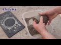 Kleine Übertopf aus Sand und Zement für mini Pflanzen selbst machen .#10