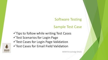 Software Testing - Sample Test Case
