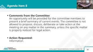 Intelligent Transportation Systems Committee 11/6/2024 Meeting