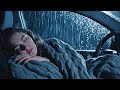 Gentle Rain on Car Windows During Night Hours for Better Sleep